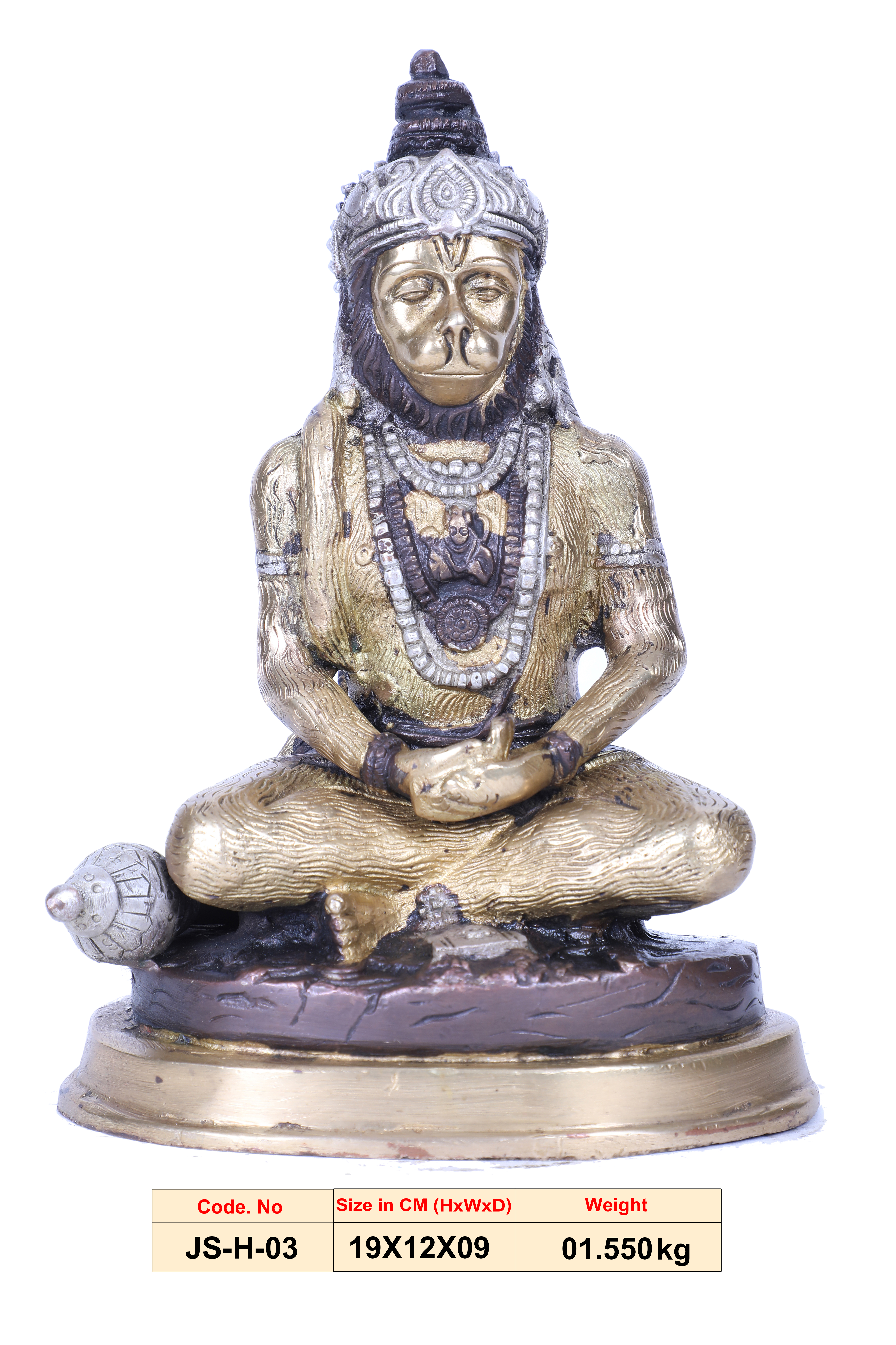 Sankat Mochan Hanuman Ji | Brass Statue | Handmade | Made in India | - JS-H-03