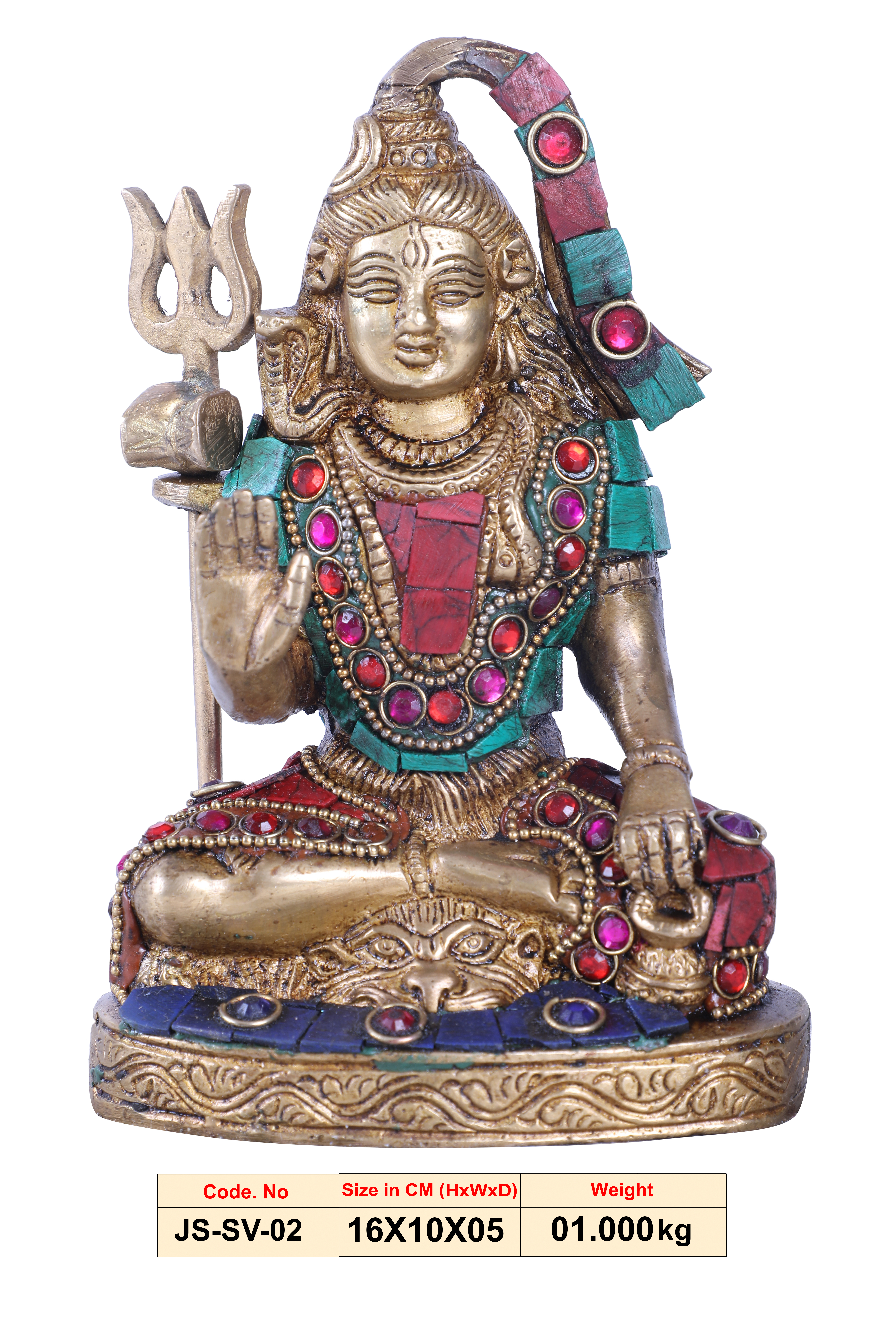 Mahadeva Lord Shiva | Brass Statue | Handmade | Made in India | - JS-SV-02